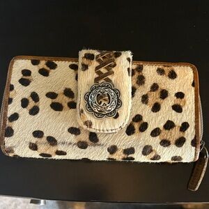Myra Bag Leopard Print Wallet with Brown Accents